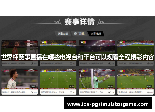 世界杯赛事直播在哪些电视台和平台可以观看全程精彩内容