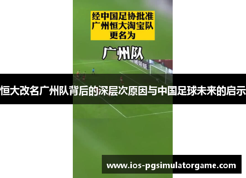 恒大改名广州队背后的深层次原因与中国足球未来的启示